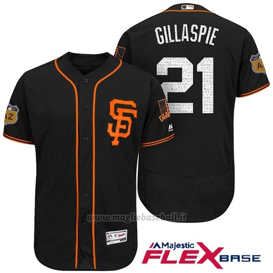 Maglia Baseball Uomo San Francisco Giants Conor Gillaspie San Francisco Nero 2017 Allenamento Primaverile Flex Base Giocatore